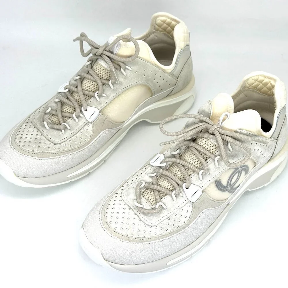 CHANEL 23S 2023 Suede Fabric Mesh CC Sport Sneakers Kicks Shoes Trainers - Picture 11 of 15